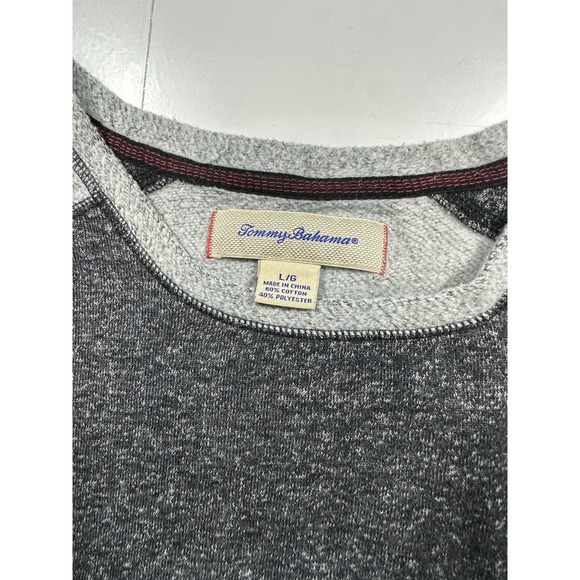 Tommy Bahama Lounge Crew Neck Sweater Mens Large Gray Fleece Long Sleeve - Picture 4 of 6